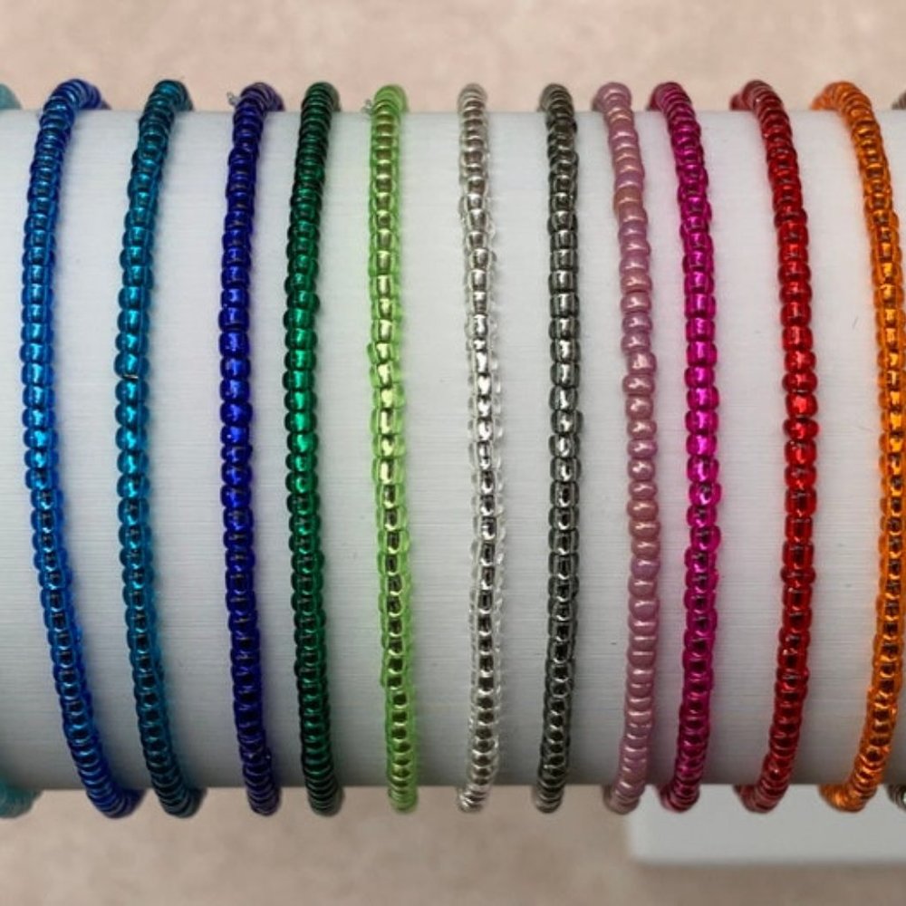 Rainbow seed bead bracelets